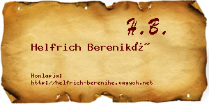 Helfrich Bereniké névjegykártya